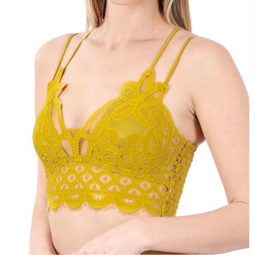 Lace embroidered bralette crop top - Picture 4 of 7